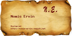 Nomis Ervin névjegykártya